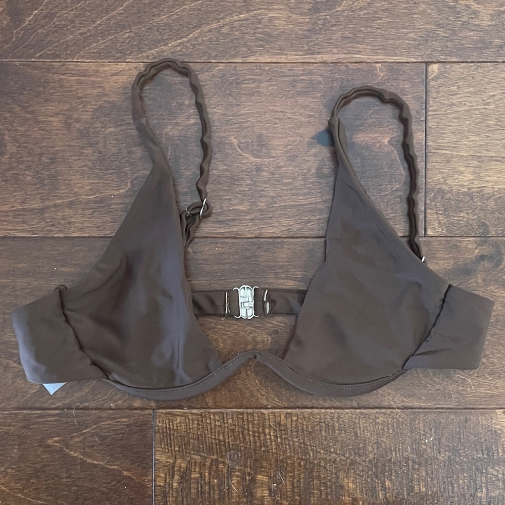 Brown Triangle Bikini Top